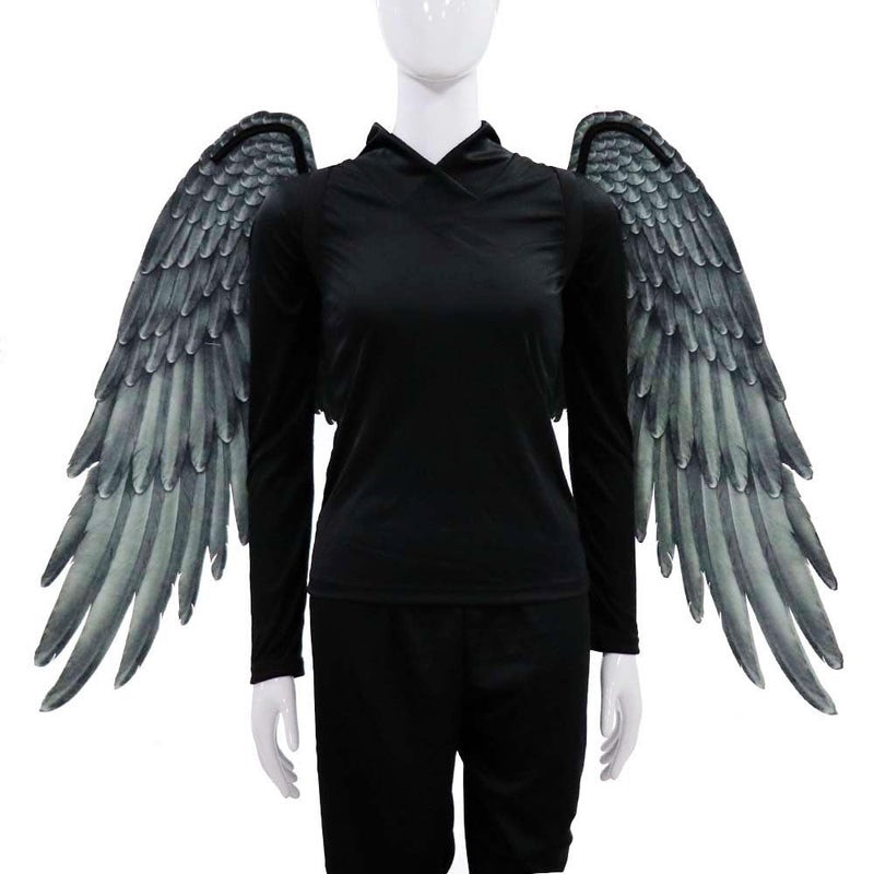 Himine Non-Woven Fabric Festive Party Angel Wings Suitable for Men and Women Decorative Wings (Black) - Image 4
